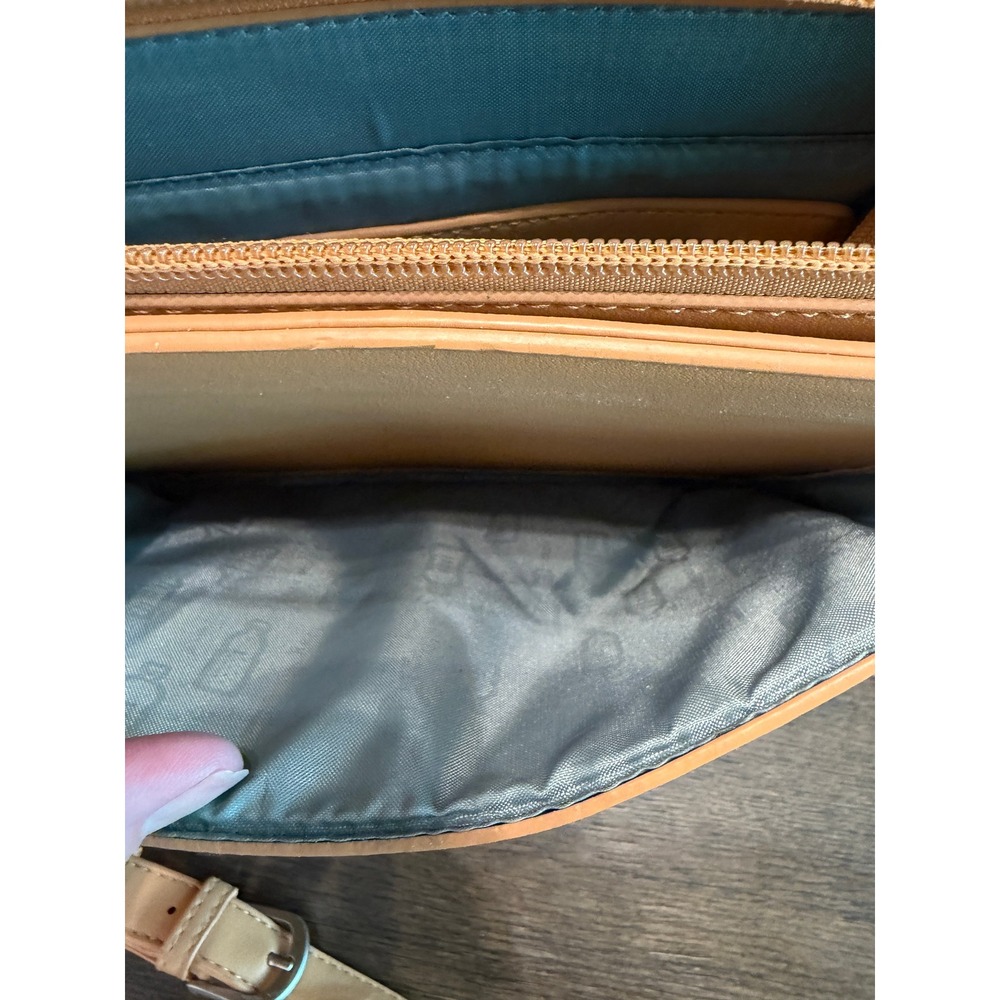 Pixie Mood Tan Vegan Leather Crossbody Bag Flap Messenger Adjustable Strap - Picture 6 of 9